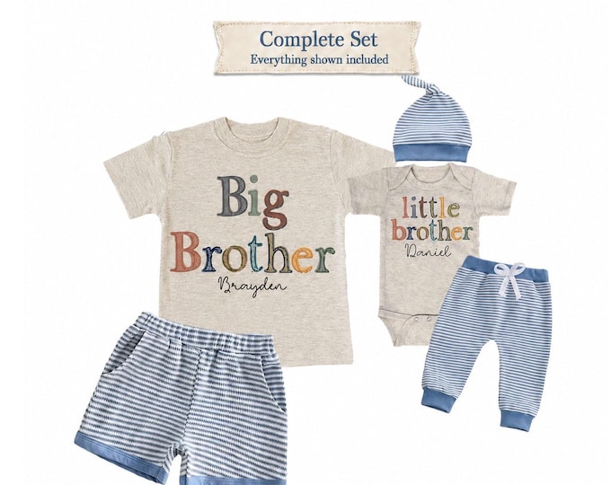 Big Brother/Little Brother Matching Sibling Set. Baby Shower Gift. Take Home Outfit. Matching Brother Set