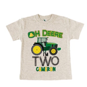 Personalized Farm Green Tractor Farm Animal theme Birthday Shirt. Two Birthday. Boy's Tractor Birthday Shirt.  Farm Birthday Shirt.