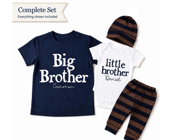 Big Brother/Little Brother Matching Sibling Set. Baby Shower Gift. Take Home Outfit. Matching Brother Set