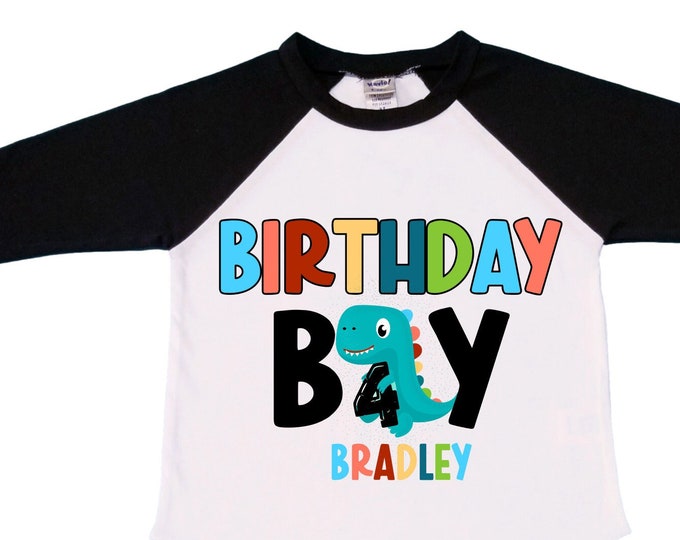 Personalized Dinosaur theme Birthday Shirt. Three Birthday. Boy's Dino Birthday Shirt. Dinosaur Birthday Shirt. THREE Rex