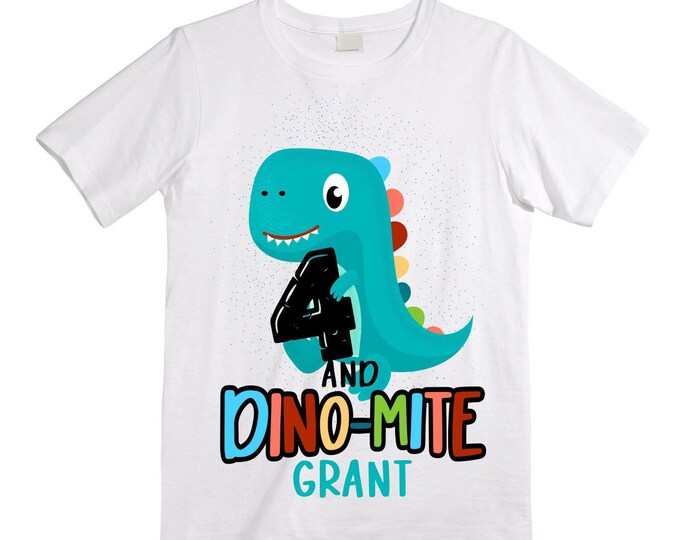 Personalized Dinosaur theme Birthday Shirt. Three Birthday. Boy's Dino Birthday Shirt. Dinosaur Birthday Shirt. THREE Rex