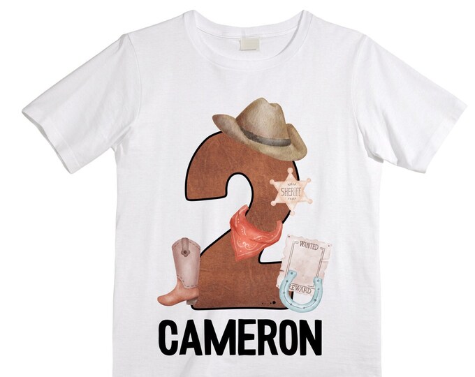 Personalized Farm Wild West / Cowboy / Western Themed Birthday Shirt. Two Birthday. Boy's Tractor Birthday Shirt.  Farm Birthday Shirt.