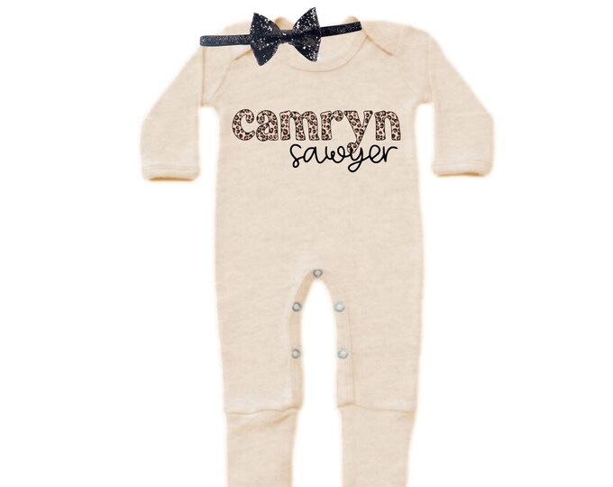 Personalized Name Baby Outfit. Baby Shower Gift. New Born Bring Home Outfit.