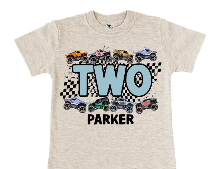 Personalized Monster Truck 2nd Birthday Shirt