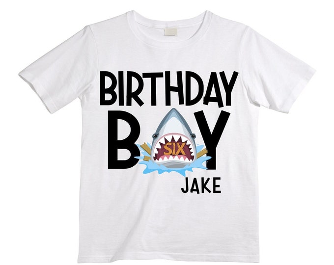 Being SIX is JAW-SOME Birthday Six theme Birthday Shirt. 6th  Birthday. Ocean Birthday Shirt. Shark Theme Birthday Shirt.