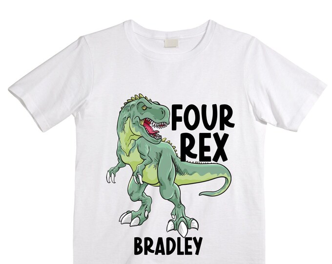 Personalized Dinosaur theme Birthday Shirt. Three Birthday. Boy's Dino Birthday Shirt. Dinosaur Birthday Shirt. THREE Rex