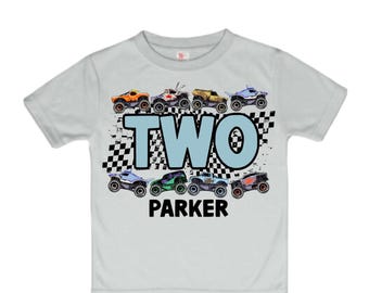 Personalized Monster Truck 2nd Birthday Shirt