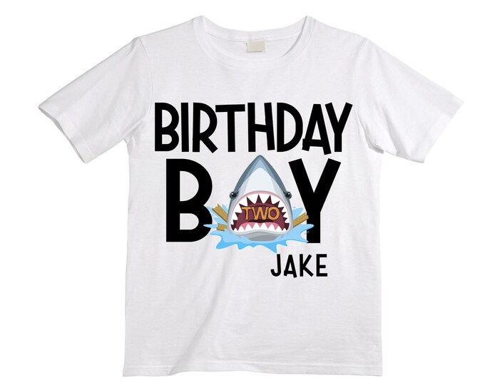 Being TWO is JAW-SOME Birthday Two theme Birthday Shirt. 2nd Birthday. Ocean Birthday Shirt. Shark Theme Birthday Shirt.