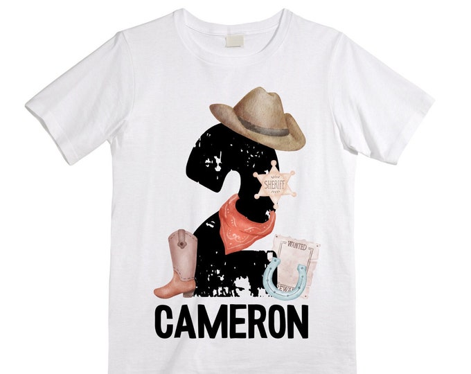 Personalized Farm Wild West / Cowboy / Western Themed Birthday Shirt. Two Birthday. Boy's Tractor Birthday Shirt.  Farm Birthday Shirt.