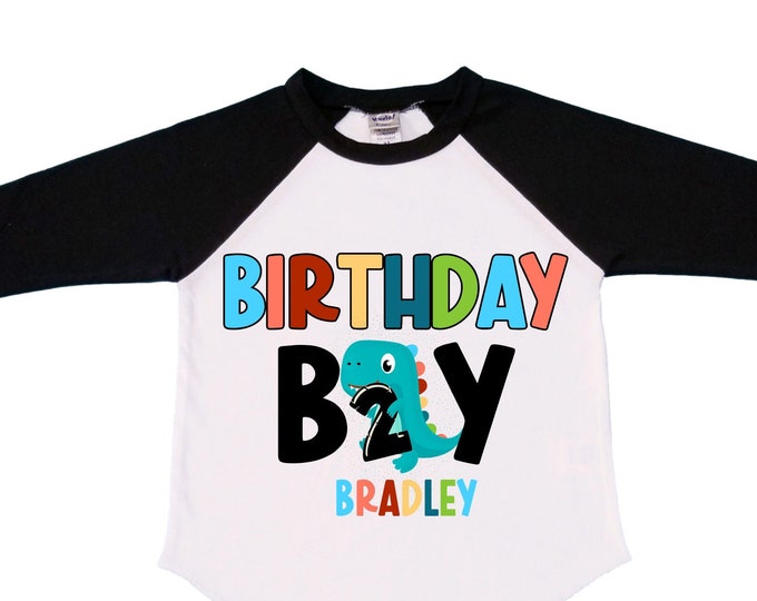 Personalized Two Rex Dinosaur theme Birthday Shirt. Two Birthday. Boy's Dino Birthday Shirt. Dinosaur Birthday Shirt.