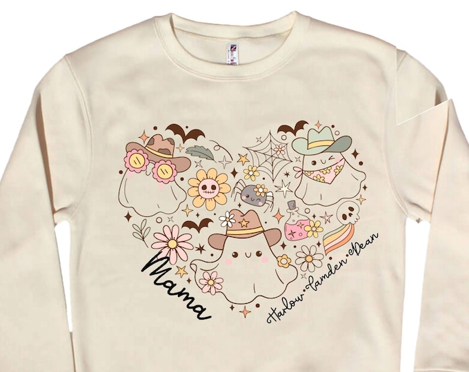 Women's Unisex Cute Halloween Fleece Sweatshirt. Boo. Boo jee. Halloween. Mom Halloween. Ghost Sweatshirt. Cute Halloween. Pink Halloween