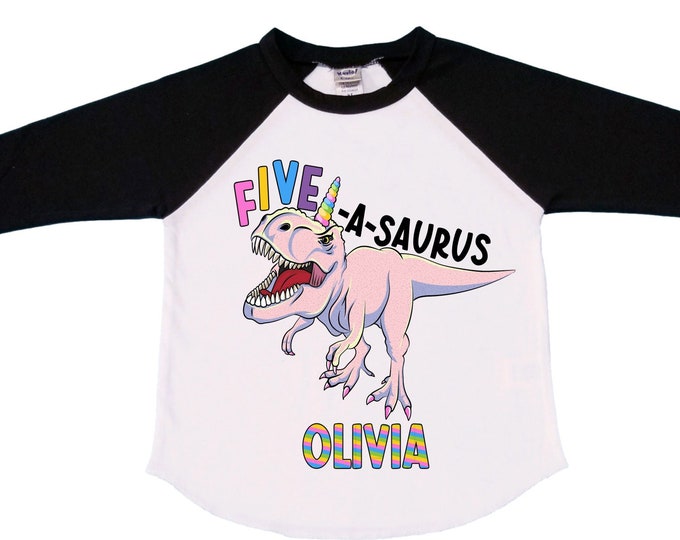 Personalized Dinosaur theme Birthday Shirt. Three Birthday. Girl's Floral Dino Birthday Shirt. Dinosaur Birthday Shirt. Five A Saurus