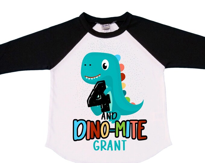 Personalized Dinosaur theme Birthday Shirt. Three Birthday. Boy's Dino Birthday Shirt. Dinosaur Birthday Shirt. THREE Rex