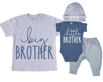 Big Brother/Little Brother Matching Sibling Set. Baby Shower Gift. Take Home Outfit. Matching Sibling Set