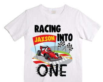 Personalized Race Car Themed Birthday Shirt- Birthday Shirt, Boy's First Birthday, Cake Smash, Birthday Boy,