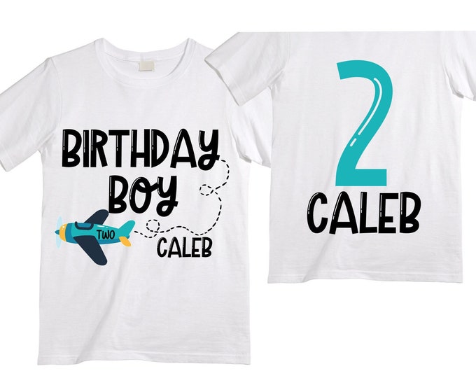 Personalized Airplane theme Birthday Shirt. Two Birthday. Boy's Car Birthday Shirt. Airplane Racing Birthday Shirt.