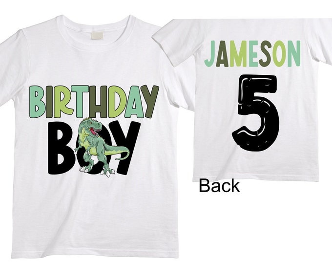 Personalized Dinosaur Themed Birthday Boy Raglan Dinosaur theme Birthday Shirt. FIVE Birthday. Boy's Dino Birthday. Dinosaur Birthday Shirt.