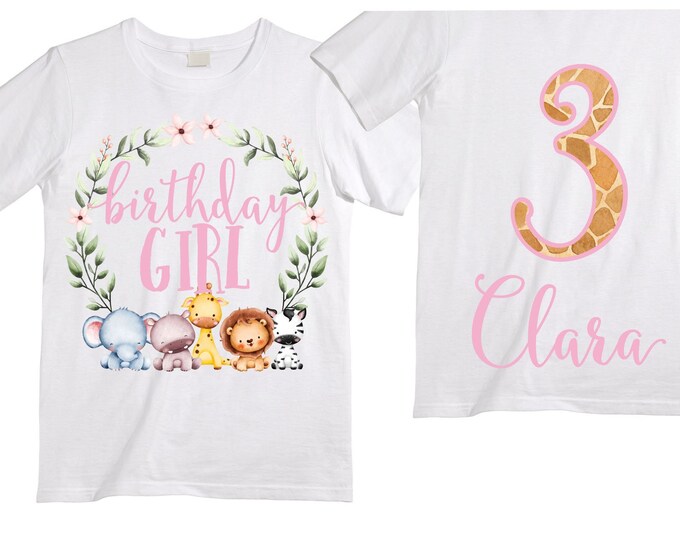 Personalized Young Wild and THREE Safari Rainbow Themed Birthday Shirt. Safari Birthday Shirt. THIRD Birthday Shirt