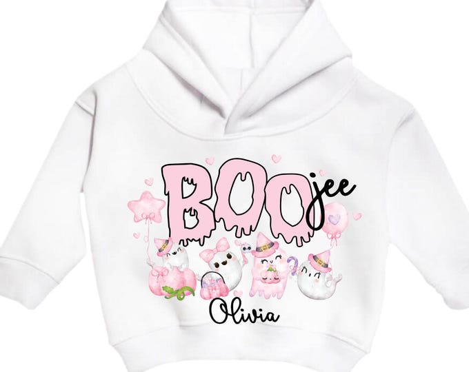 Cute Halloween Fleece Hoodie. Boo. Boo jee. Girls Halloween. Girls Halloween. Baby Girl Ghost Sweatshirt. Cute Halloween . Pink Halloween