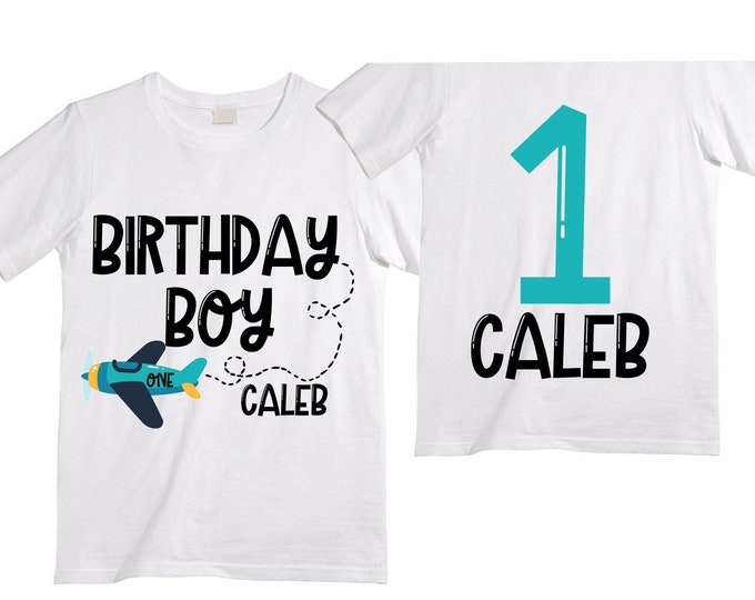 Personalized Airplane theme Birthday Shirt. ONE Birthday. Boy's Car Birthday Shirt. Airplane Racing Birthday Shirt.