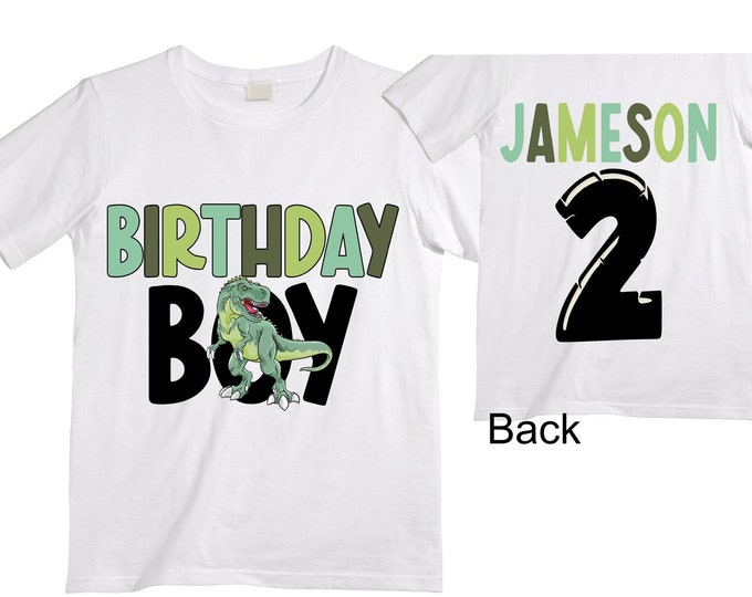 Personalized Two Rex Dinosaur theme Birthday Shirt. Two Birthday. Boy's Dino Birthday Shirt. Dinosaur Birthday Shirt.