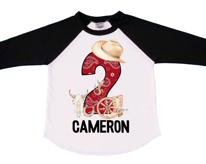 Personalized Farm Wild West / Cowboy / Western Themed Birthday Shirt. Two Birthday. Boy's Tractor Birthday Shirt.  Farm Birthday Shirt.