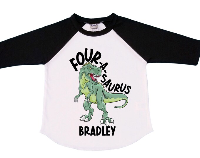 Personalized Dinosaur theme Birthday Shirt. Three Birthday. Boy's Dino Birthday Shirt. Dinosaur Birthday Shirt. THREE Rex
