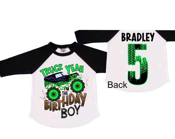 Personalized Monster Truck Crushing IT Birthday Shirt. FIVE Birthday. Boy's Truck Birthday Shirt. Monster Truck Racing Birthday Shirt.