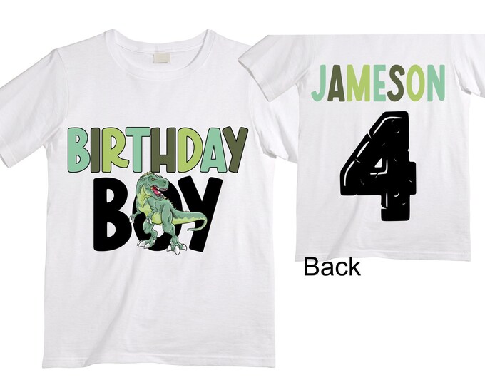 Personalized Dinosaur theme Birthday Shirt. Three Birthday. Boy's Dino Birthday Shirt. Dinosaur Birthday Shirt. THREE Rex