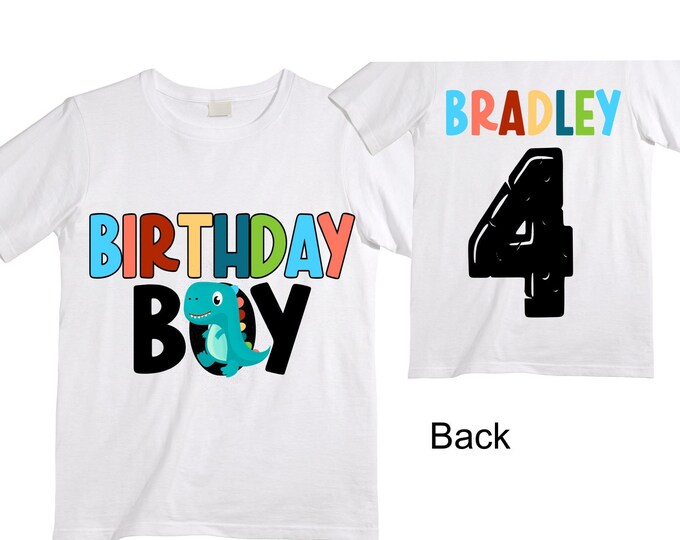 Personalized Dinosaur theme Birthday Shirt. Three Birthday. Boy's Dino Birthday Shirt. Dinosaur Birthday Shirt. THREE Rex