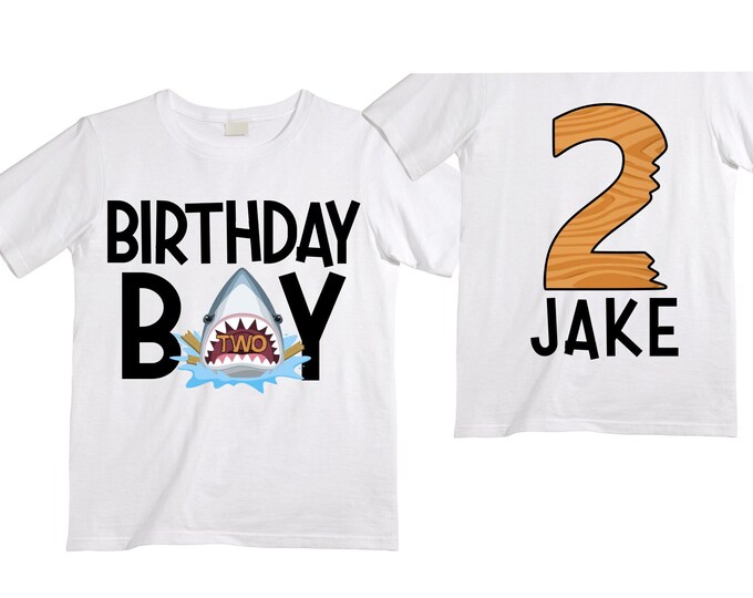 Being TWO is JAW-SOME Birthday Two theme Birthday Shirt. 2nd Birthday. Ocean Birthday Shirt. Shark Theme Birthday Shirt.