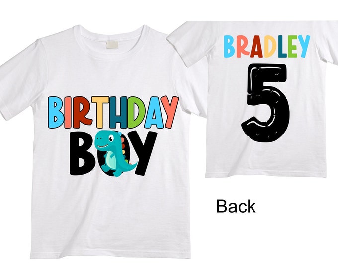 Personalized Dinosaur Themed Birthday Boy Raglan Dinosaur theme Birthday Shirt. FIVE Birthday. Boy's Dino Birthday. Dinosaur Birthday Shirt.
