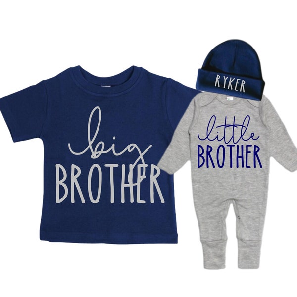 Big Brother/Little Brother Matching Sibling Set. Baby Shower Gift. Take Home Outfit. Matching Sibling Set