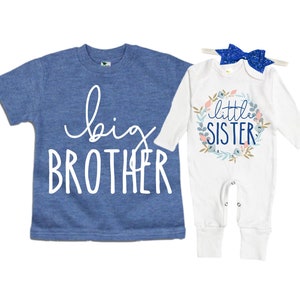 Big Brother/Little Sister Matching Sibling Set. Baby Shower Gift. Take Home Outfit. Matching Sibling Set