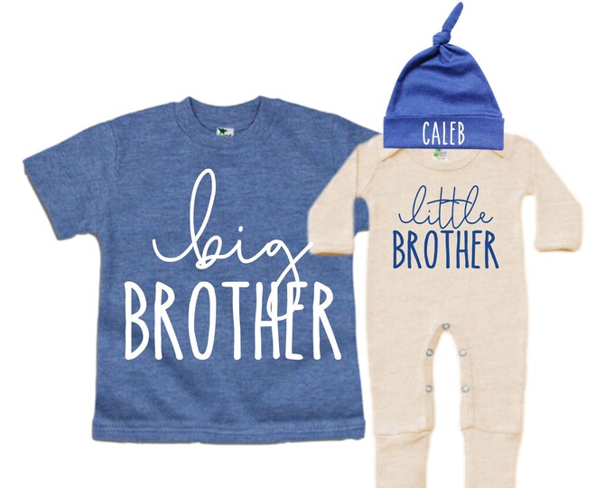 Big Brother/Little Brother Matching Sibling Set. Baby Shower Gift. Take Home Outfit. Matching Sibling Set