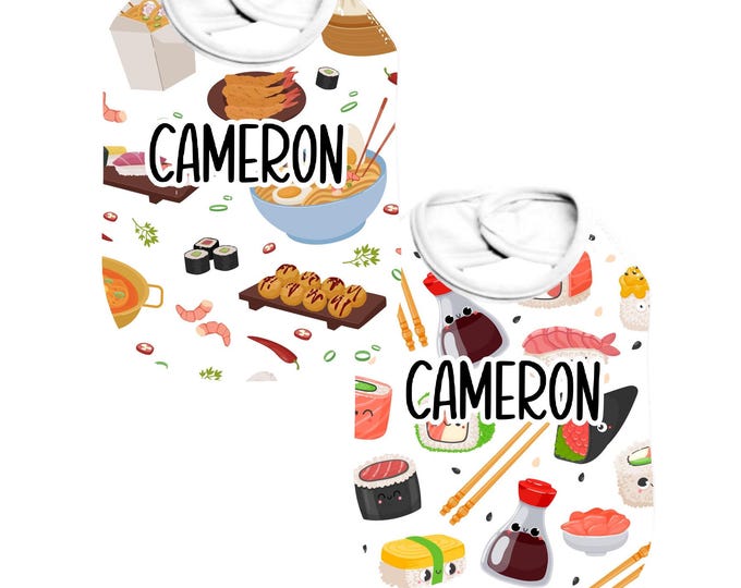 Personalized Sushi and Ramen Bib Set. Baby Shower Gift. Newborn Gift Idea