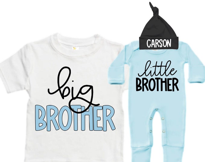 Big Brother/Little Brother Matching Sibling Set. Baby Shower Gift. Take Home Outfit. Matching Sibling Set