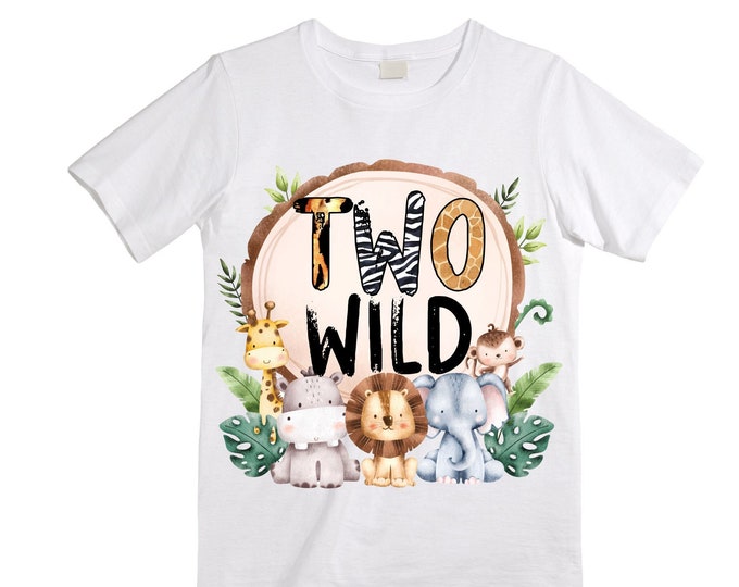 Personalized Let's Get Wild Safari theme Birthday Shirt. Two Birthday. Boy's Safari Birthday Shirt. Jungle Safari Birthday Shirt.