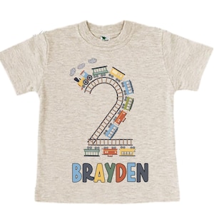 Personalized Choo Choo I'm 2 Train theme Birthday Shirt. Two Birthday. Boy's Train Birthday Shirt. Choo Choo Train Birthday Shirt.