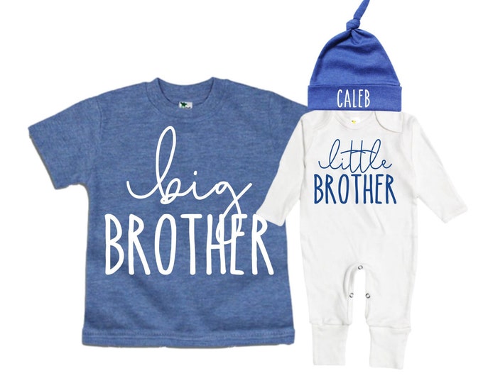 Big Brother/Little Brother Matching Sibling Set. Baby Shower Gift. Take Home Outfit. Matching Sibling Set