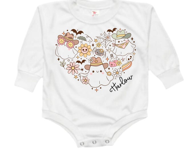 Cute Halloween Bubble Romper. Boo. Boo jee. Girls Halloween. Girls Halloween. Baby Girl Ghost Shirt. Cute Halloween Shirt. Pink Halloween