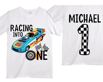 Personalized Race Car Themed Birthday Shirt- Birthday Shirt, Boy's First Birthday, Cake Smash, Birthday Boy,