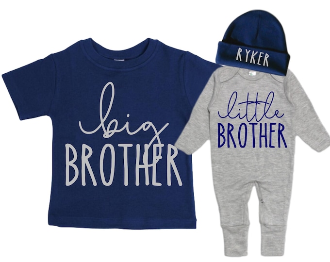 Big Brother/Little Brother Matching Sibling Set. Baby Shower Gift. Take Home Outfit. Matching Sibling Set
