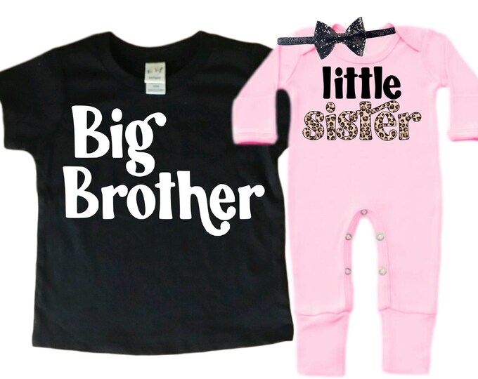 Big Brother/Little Sister Matching Sibling Set. Baby Shower Gift. Take Home Outfit. Matching Sibling Set