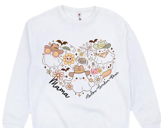 Women's Unisex Cute Halloween Fleece Sweatshirt. Boo. Boo jee. Halloween. Mom Halloween. Ghost Sweatshirt. Cute Halloween. Pink Halloween