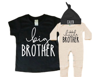 Big Brother/Little Brother Matching Sibling Set. Baby Shower Gift. Take Home Outfit. Matching Sibling Set