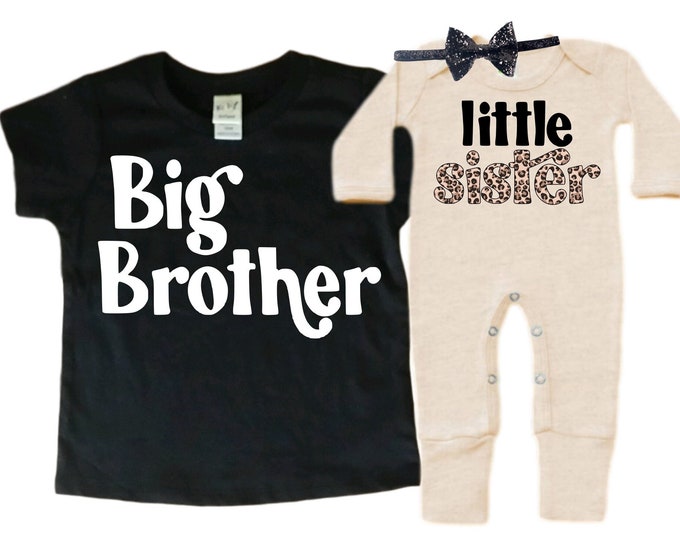 Big Brother/Little Sister Matching Sibling Set. Baby Shower Gift. Take Home Outfit. Matching Sibling Set