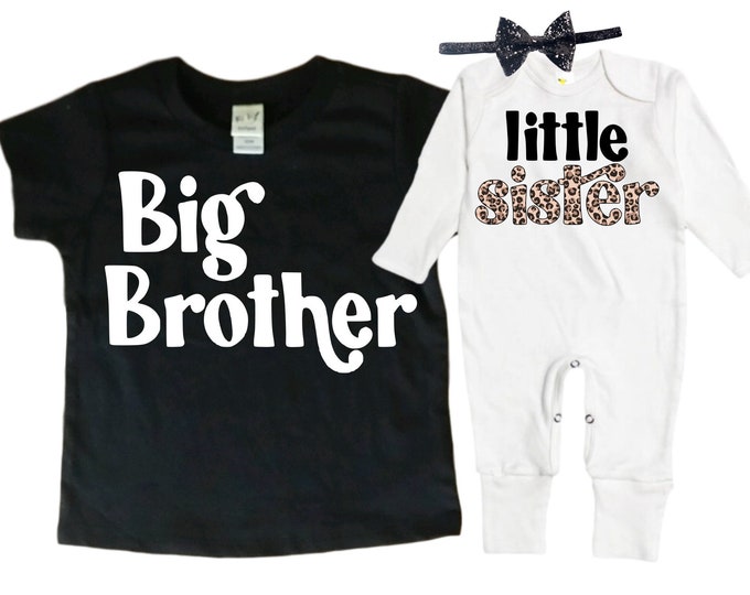 Big Brother/Little Sister Matching Sibling Set. Baby Shower Gift. Take Home Outfit. Matching Sibling Set