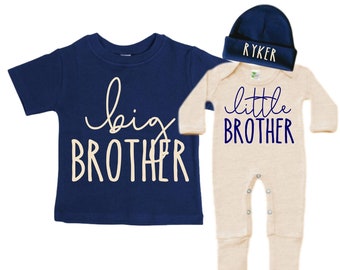 Big Brother/Little Brother Matching Sibling Set. Baby Shower Gift. Take Home Outfit. Matching Sibling Set