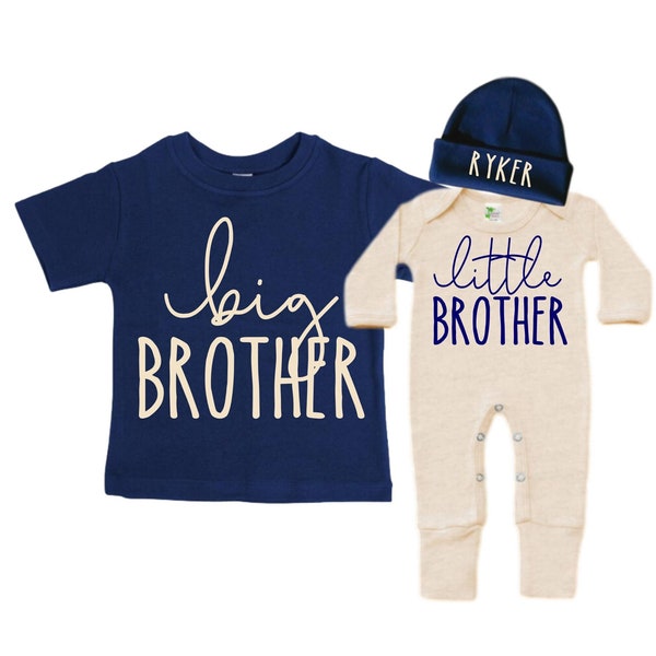 Conjunto de hermanos a juego Gran Hermano/Hermano Pequeño. Regalo de baby shower. Traje para llevar a casa. Conjunto de hermanos a juego